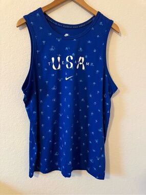 Nike Men’s Blue Team USA Allover Print Club Tank Top